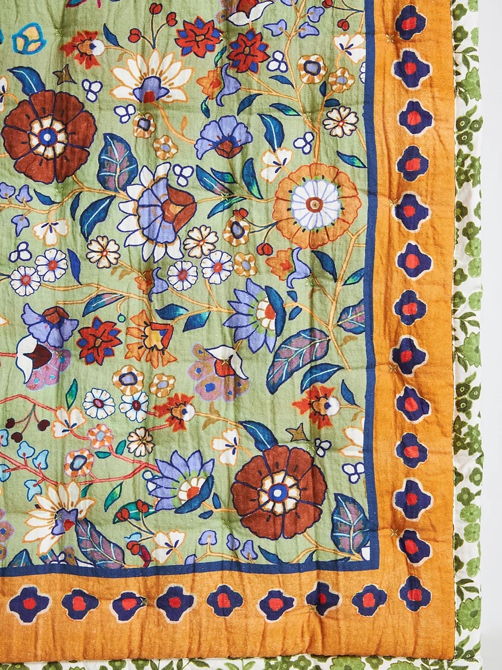 Anthropologie Jardin Folk Textured Cotton Queen Size Quilt with Two Shams - Picture 4 of 9